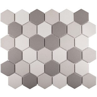 Керамическая мозаика StarMosaic Non-Slip Hexagon Small Grey Mix Antislip. JMT55221 28,2x32,5 см
