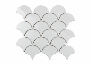 Керамическая мозаика Orro Mosaic Ceramic White Scales  25,9x27,9 см