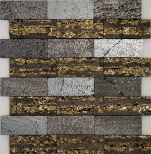 Мозаика Orro Mosaic Lava Stripe каменная 30х30 см
