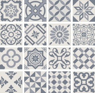 Керамическая плитка Ceramica Ribesalbes Antigua Decor Azul PT01950 настенная 20х20 см