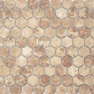 Мозаика Caramelle mosaic Pietrine Hexagonal Emperador light MAT hex  28,5x30,5 см