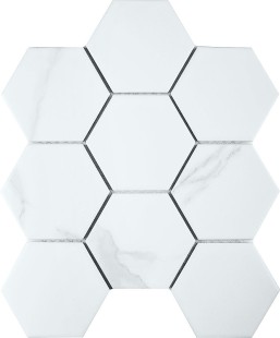 Керамическая мозаика StarMosaic Hexagon big Carrara Matt PMFQ82223 25,6x29,5 см