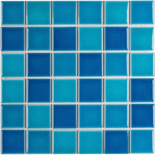 Керамическая мозаика StarMosaic Homework Crackle Blue Mixed Glossy LWWB84555 30,6x30,6 см