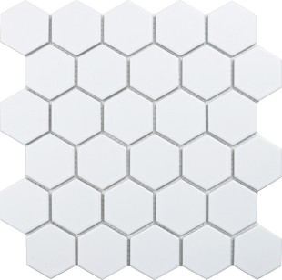 Керамическая мозаика StarMosaic Hexagon small White Matt MT31000/LJ5108/IDL1005 26,5x27,8 см